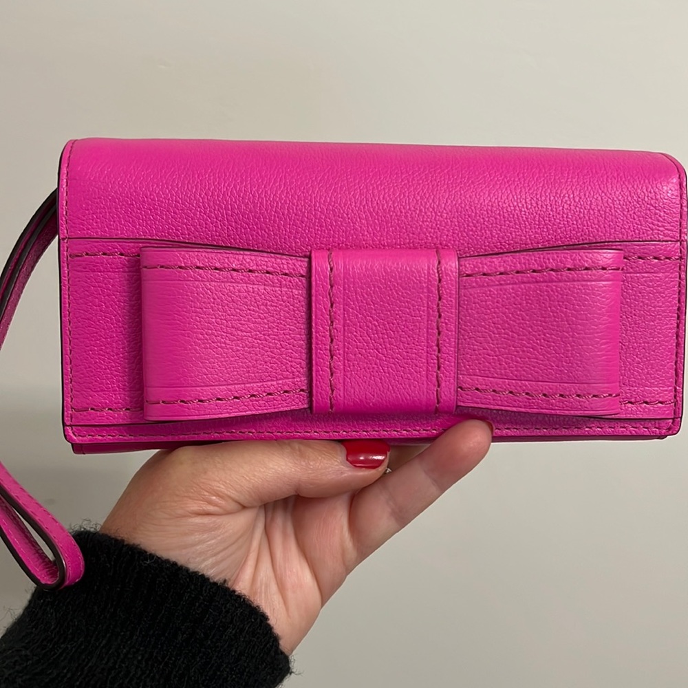 Kate Spade Leather Wristlet Wallet with Bow